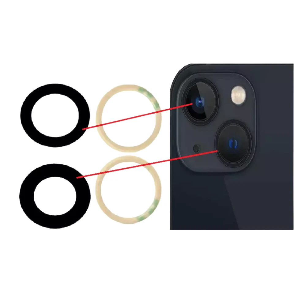 iPhone 13 Rear Back Camera Lens Replacement Glass with Adhesive | UK Dispatch