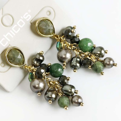 New Chicos Boho Beads Cluster Drop Earrings Chic Women Party Vacation Jewelry - Picture 5 of 7