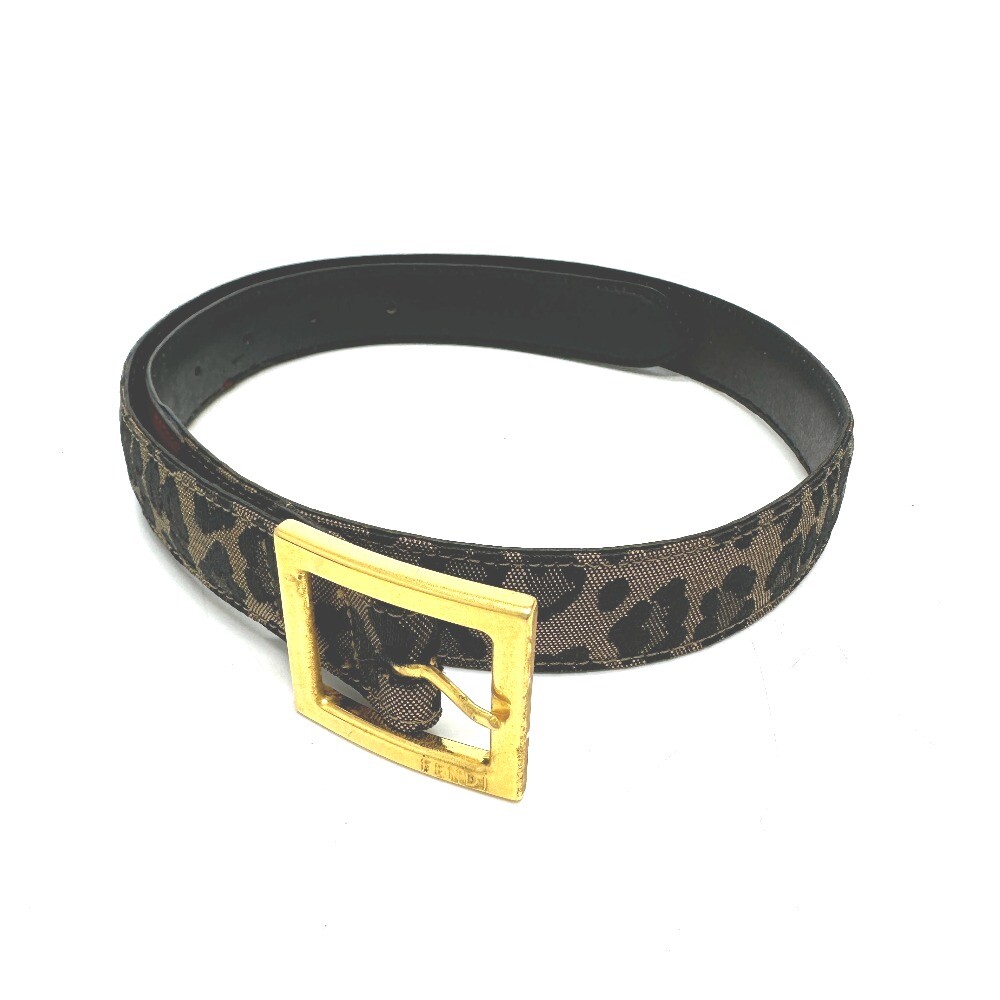 FENDI Leopard belt Canvas/Leather Brown/Red/GoldHardware | eBay