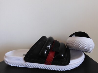 NIKE AIR JORDAN SUPER PLAY SLIDE BLACK-WHITE-RED 