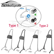 For Harley Sportster XL 883 1200 Triple Plating Tall Sissy Bar Backrest w/ Pad