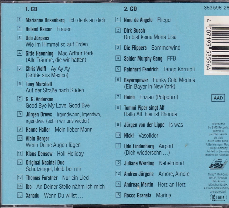 Hits 89 - Die deutschen Superhits - Doppel-CD -A23- vg+ - Bild 2 von 2