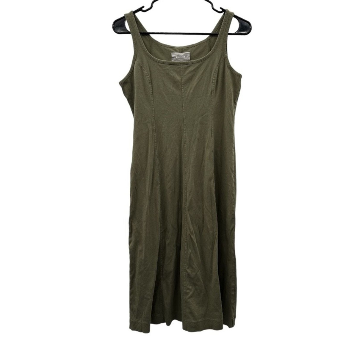 Everlane Olive Green Sleeveless Scoop Neck Fit & Flare Midi Dress Size XS