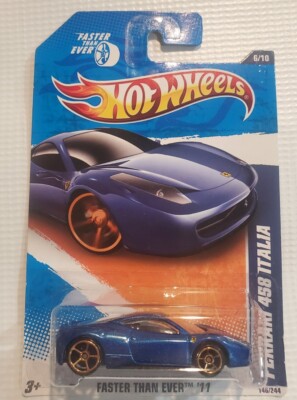 2010 Hot Wheels Faster Than Ever '11 Ferrari 458 Italia - Blue 6
