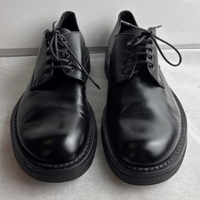 PRADA Men's Dress Shoes Size 9 Black Leather Lace Up Italy Made