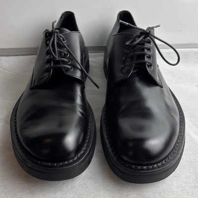 PRADA Men's Dress Shoes Size 9 Black Leather Lace Up Italy Made