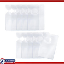 10 Pcs Clear Parking Permit Holder Tag Rear View Mirror Hanger Car Vertical Pa