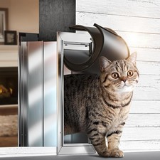 Cat Door for Wall, Small Pet Door, Heavy Duty Doggy All Small, Silver
