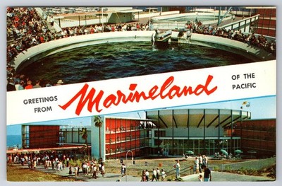 Vintage Marineland of the Pacific Postcard Palos Verdes CA Oceanarium