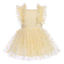 1st Birthday Girl Dress Outfit Daisy Tulle Dress Baby Girl Daisy Boho Party R...