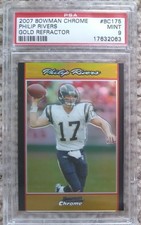 2007 Bowman Chrome Gold Refractor #BC175 Philip Rivers /50 PSA 9 Chargers