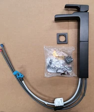 Delta Ara Matte Black Single Handle Vessel Channel Waterfall Faucet 768LF-BL