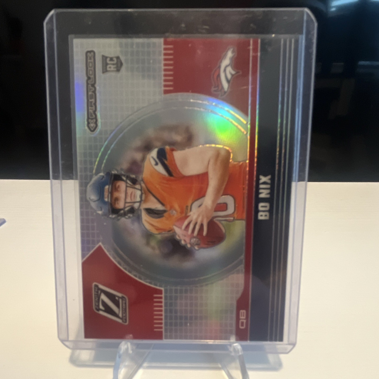 Panini 2024 Zenith First Look Rookie Prizm Insert Bo Nix #4 Denver Broncos Card