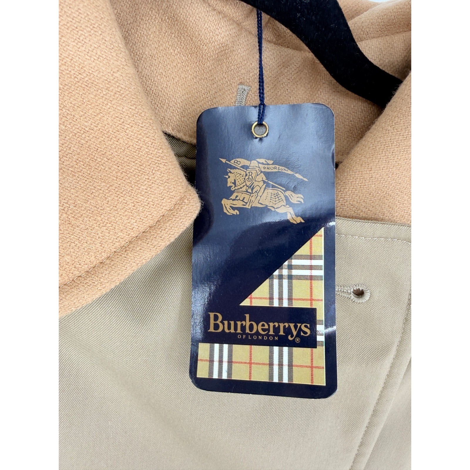 Vintage New Burberrys' of London Victoria Trench Coat Tan Belted Warmer 96' NWT image 9