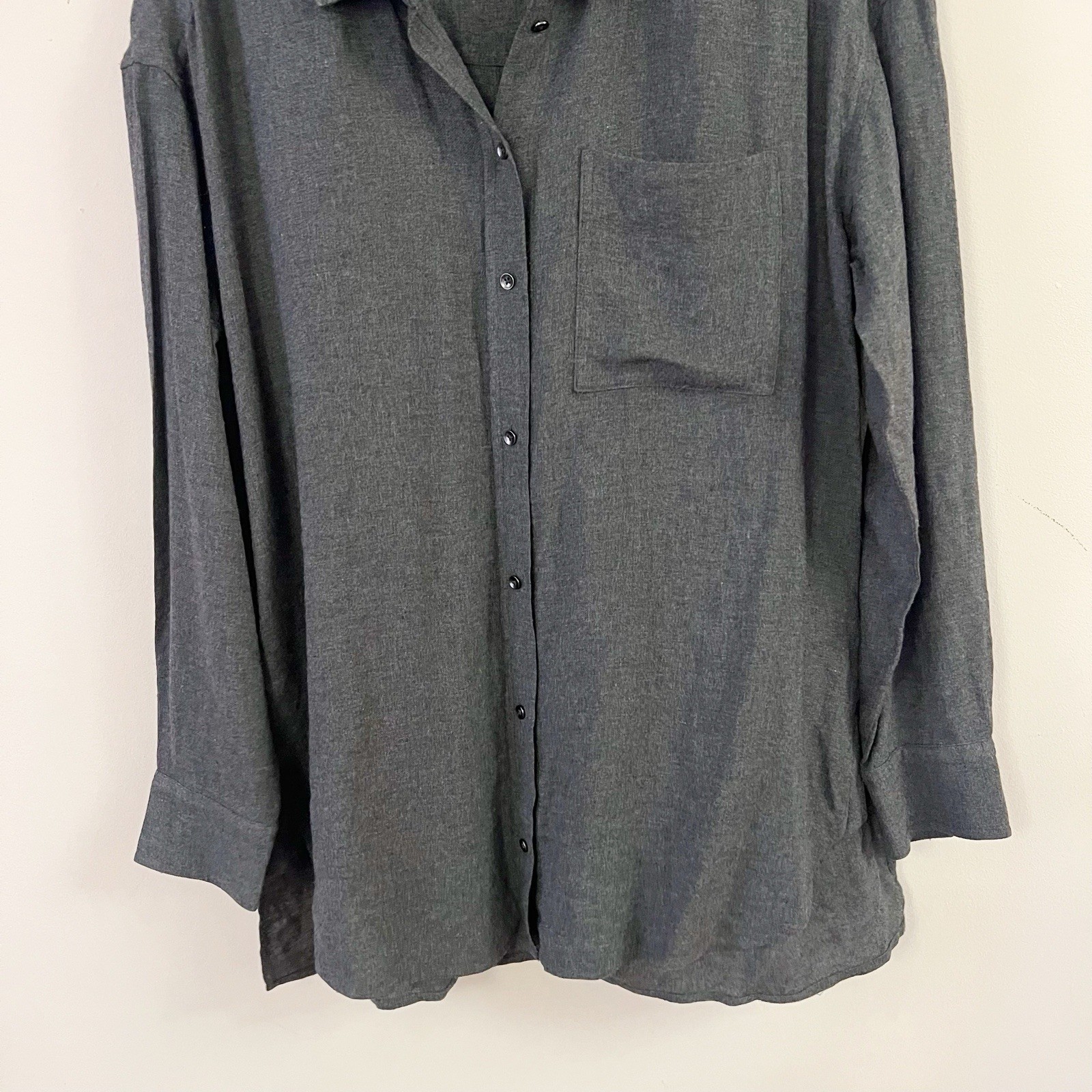 Athleta Dark Gray Collared Button Down Shirt Size… - image 4