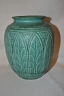 Rookwood Matte Blue Green Vase 1943 Shape #6633 Leaf Or Feather Design