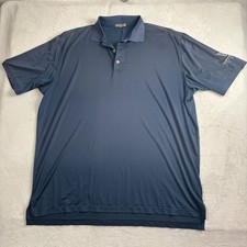 Peter Millar Summer Comfort Blue Short Sleeve Collared Golf Polo Shirt XXL Faded