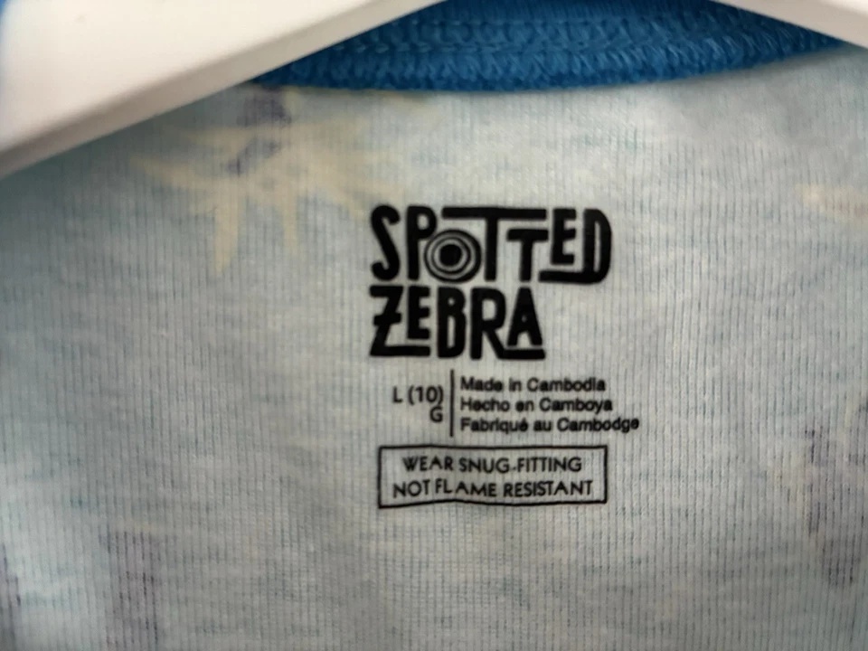 Conjunto de pijama de manga corta 100 % algodón dinosaurio manchado cebra niño niño 2 piezas azul L 10 Foto 3 de 4