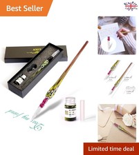 Vintage Retro Style Glass Dip Pen Set with Waterproof Ink - Perfect Gift