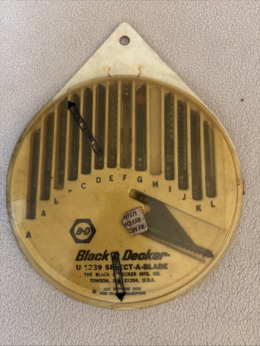 Vtg Black & Decker U-1339 Select-A-Blade Jigsaw Blade Set USA Missing 1 Blade