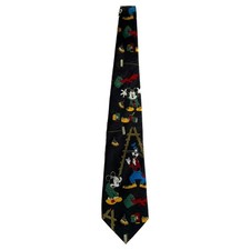 Official Disney Mickey Mouse  Goofy Fun Comical Neck Tie 90s Vintage EUC