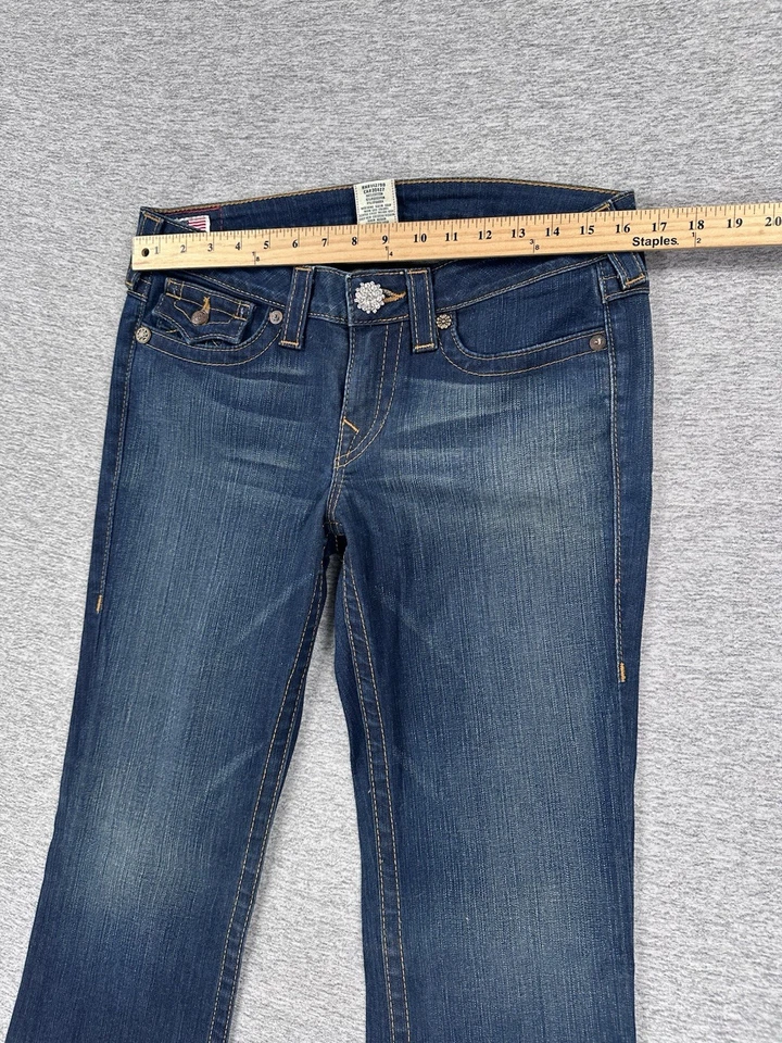 True Religion Jeans Womens 30 Blue Denim Becky Bootcut Jewel Buttons Flap Pocket - Image 3 of 4