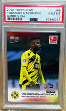 YOUSSOUFA MOUKOKO * PSA 10 * 2020-21 TOPPS NOW UCL DORTMUND BVB ROOKIE CARD #65. rookie card picture