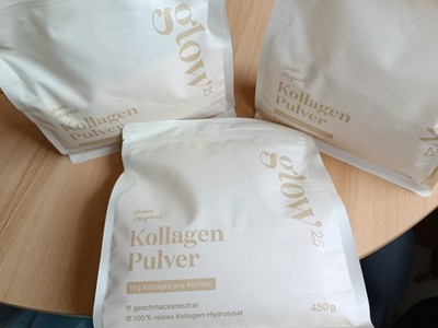 3x Glow25 Kollagen Pulver 450 g geschmacksneutral glutenfrei ohne Gentechnik
