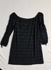 Michael Kors Women's Lace Lined  Navy Blue Dress  M Off Shoulders