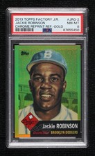 2013 Topps Factory Set Chrome Reprint Refractors Gold Jackie Robinson PSA 8 pi4