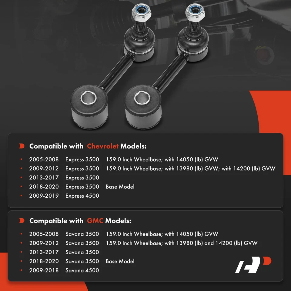 Kit de enlace de barra estabilizadora A-Premium 2x para Chevy Express 3500 GMC Savana 3500 Foto 2 de 4