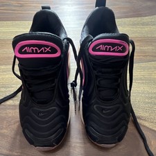 Nike Air Max 720 GS Black Pink Synthetic Sneakers Unisex Kids Size 4Y