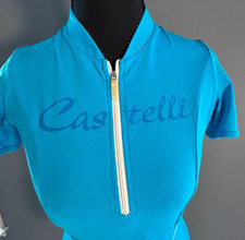 Maillot Cyclisme Femme Castelli – Jersey Bleu Et Blanc – Taille M, Occasion