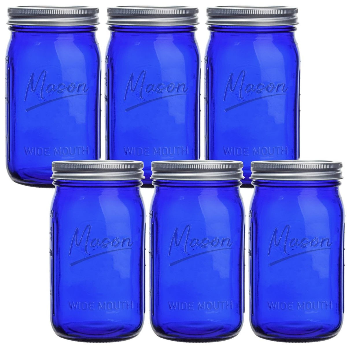 12 Pack 32 Oz Wide Mouth Mason Jars - Quart Glass Jars For Canning & Food Storage