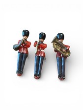 VINTAGE MINIATURE BRITISH GUARD SOLDIER MARCHING BAND CAKE TOPPER Set of 3