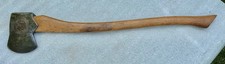 ANTIQUE MANN EMBOSSED GOLD BOND AXE SINGLE BIT HAND MADE EDGE TOOL CO LUGGED
