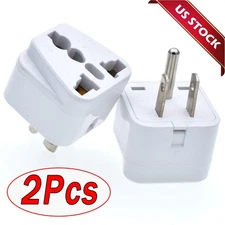 2 PCS European EU To US American Adapter Plug Converter Euro Asia to USA