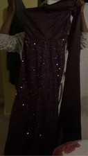 Dark purple , Sparkly prom dress, one shoulder and fitted.Size M