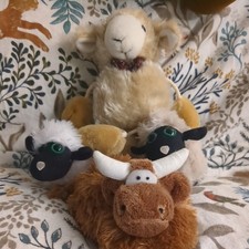 Bundle RICHARD LANG & SON PLUSH SHEEP  Soft Toys & a highland cow that moos