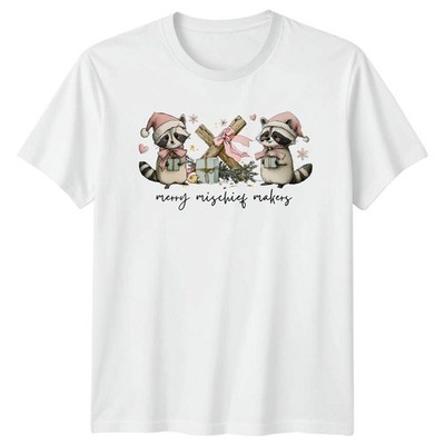 Merry Mischief Makers Waschbären Weihnachten Feiertage Herren T-Shirt Damen Tee Top