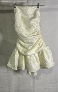 Peppermayo White Ray of Light Mini Dress Strapless Ruched Lace Up Sz 8 NWT