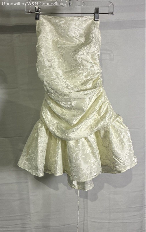 Peppermayo White Ray of Light Mini Dress Strapless Ruched Lace Up Sz 8 NWT