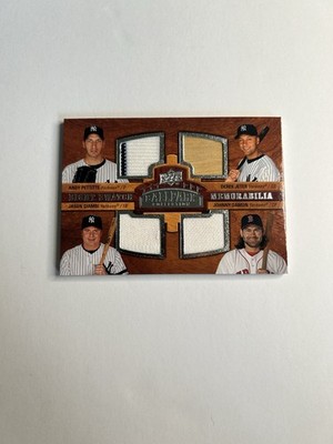 2008 Upper Deck Ballpark Collection Eight Swatch Memorabilia- Jeter, Pettite
