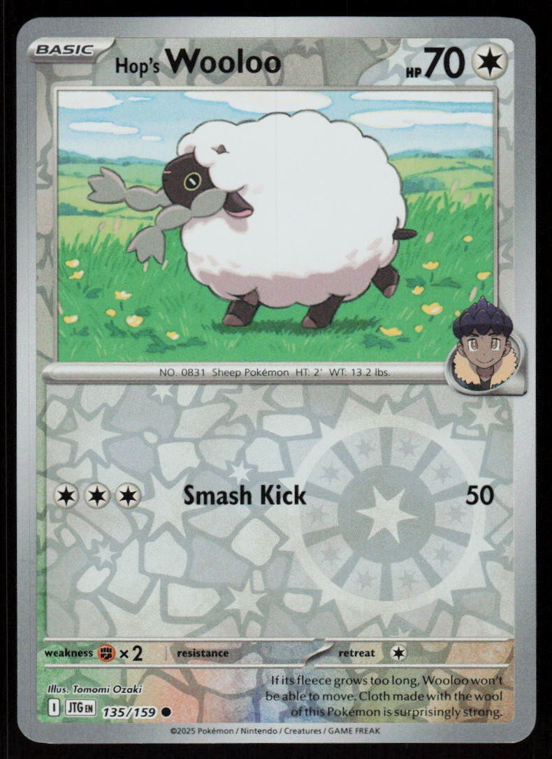 Hop's Wooloo 135/159 Common Journey Together Pokemon Reverse Holo Near Mint