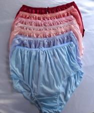 7pc Nylon Panties Underwear Unisex Silky Soft Smooth Briefs High Waist 30"-36" L