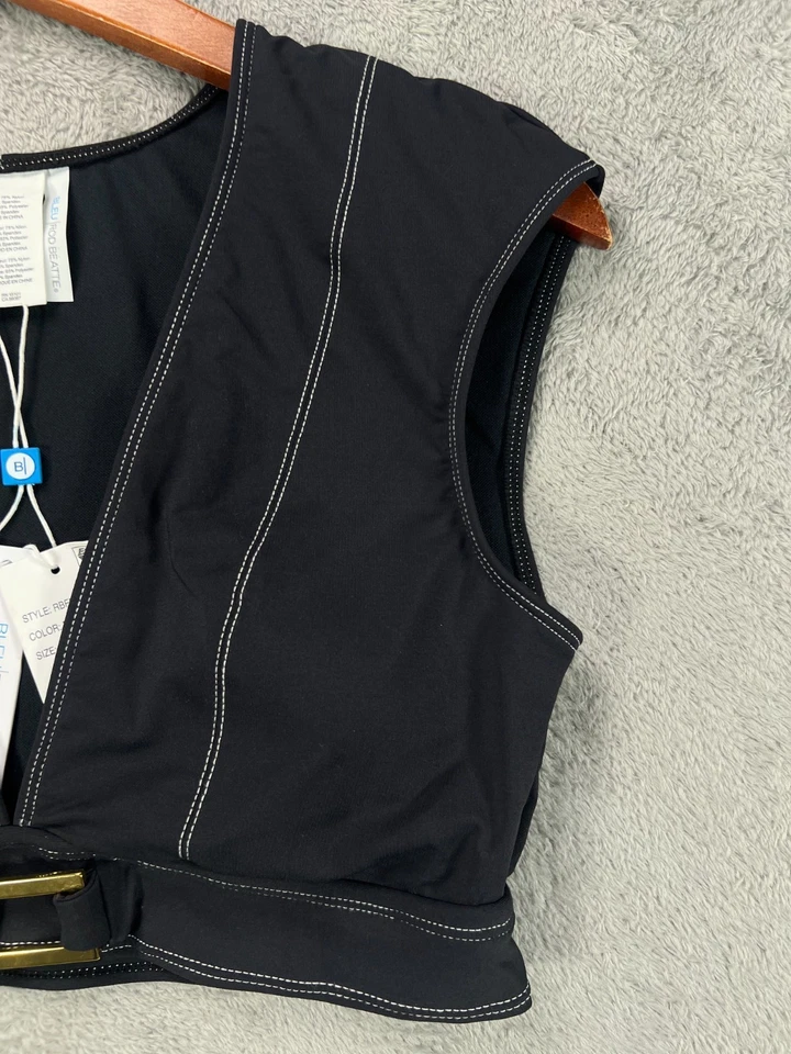 Nuevo con etiquetas Top corto de bikini Bleu Rod Beattie para mujer talla 8 negro Top de natación sumergido NUEVO Foto 3 de 4