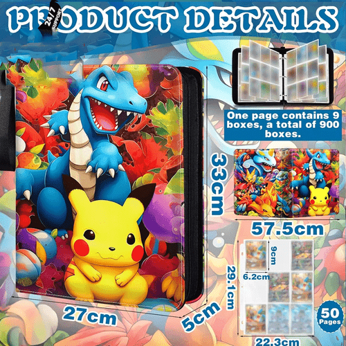 For Pokemon Cards Binder Album Book Game Card Collectors Portfolio 900 Slots - Picture 11 of 117
