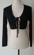 Jacke Bolerojäckchen Langarm Schwarz Damen Mädchen 34