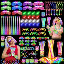 Glow In The Dark Party Supplies, 264 PCS Light Up Favors with LED Glasses, Glow
