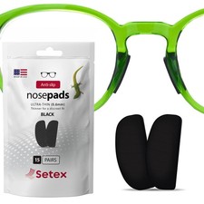 Anti Slip Eyeglass Nose Pads Ultra Thin 0.6mm Black 15 Pair Setex Gecko Grip